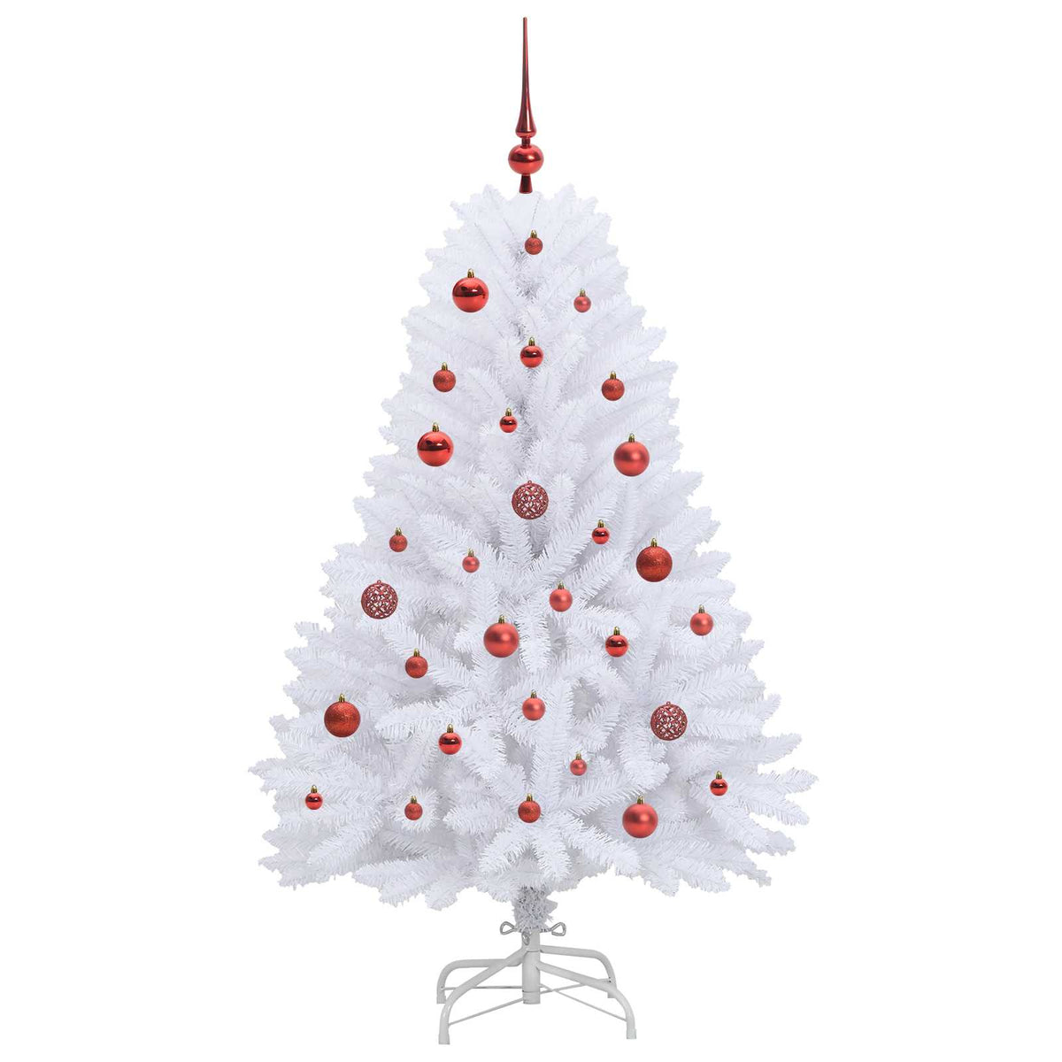 Künstlicher klappbarer Weihnachtsbaum Weiß 150 cm PVC und Stahl