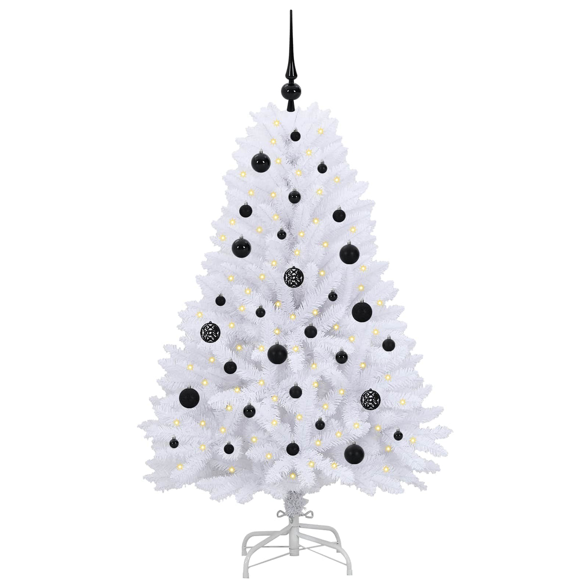 Künstlicher klappbarer Weihnachtsbaum Weiß 150 cm PVC und Stahl