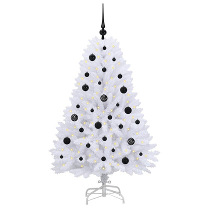 Künstlicher klappbarer Weihnachtsbaum Weiß 150 cm PVC und Stahl