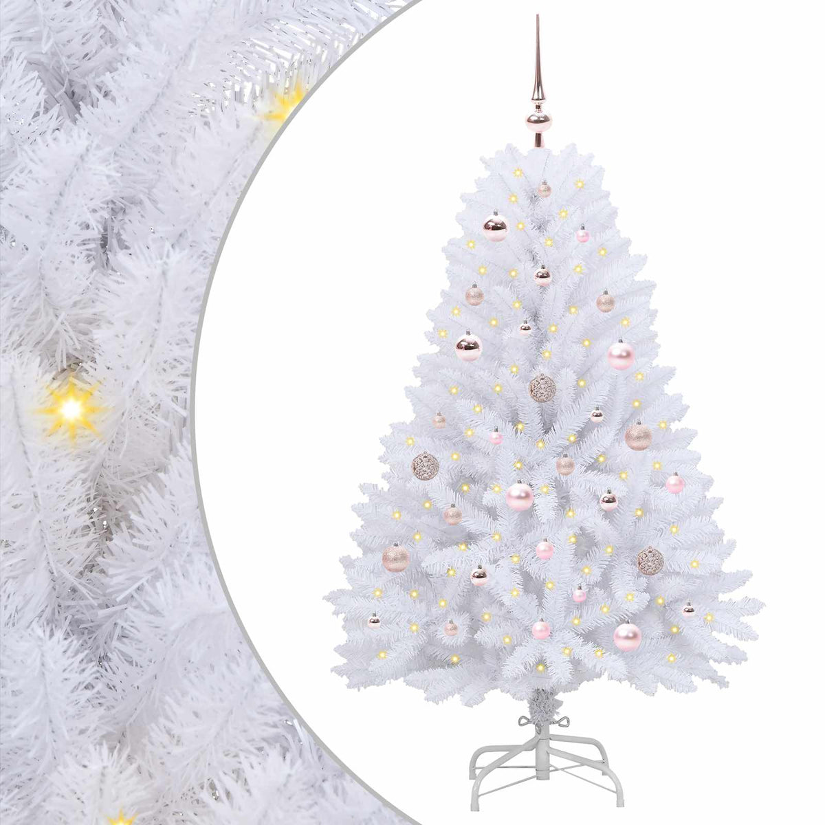 Künstlicher klappbarer Weihnachtsbaum Weiß 150 cm PVC und Stahl