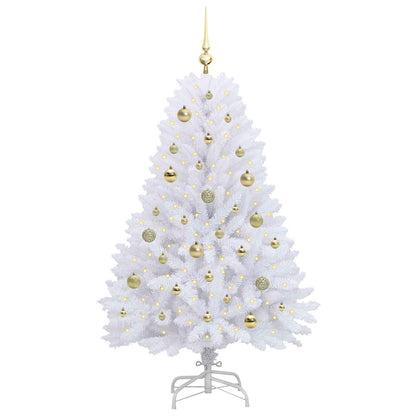 Künstlicher klappbarer Weihnachtsbaum Weiß 150 cm PVC und Stahl