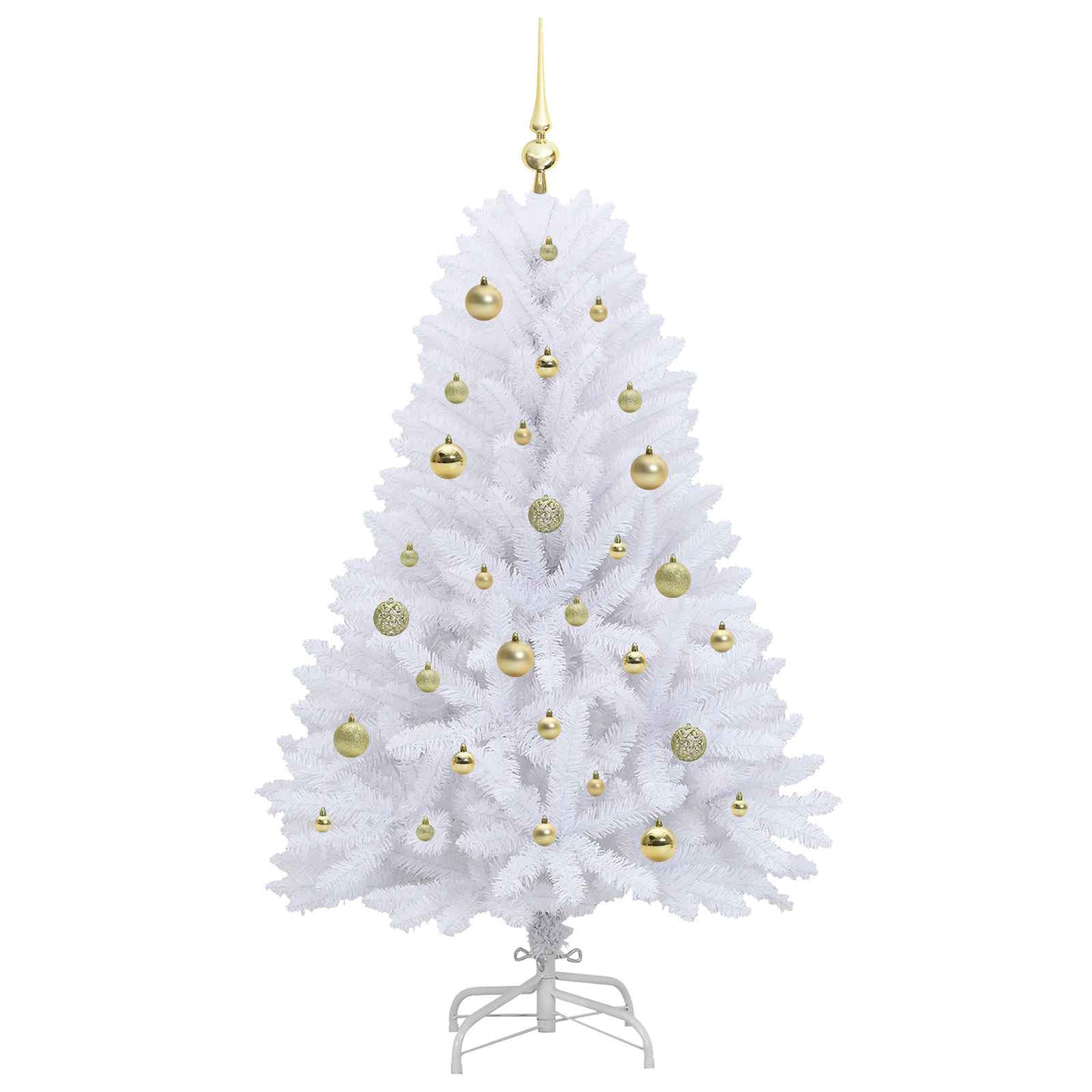 Künstlicher klappbarer Weihnachtsbaum Weiß 150 cm PVC und Stahl