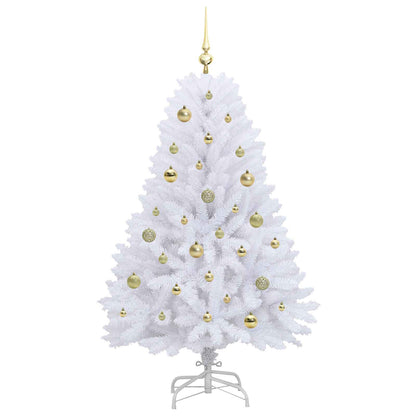 Künstlicher klappbarer Weihnachtsbaum Weiß 150 cm PVC und Stahl