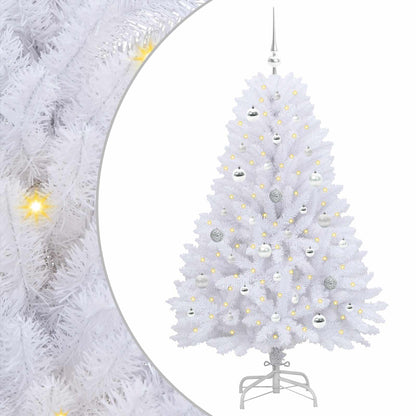 Künstlicher klappbarer Weihnachtsbaum Weiß 150 cm PVC und Stahl