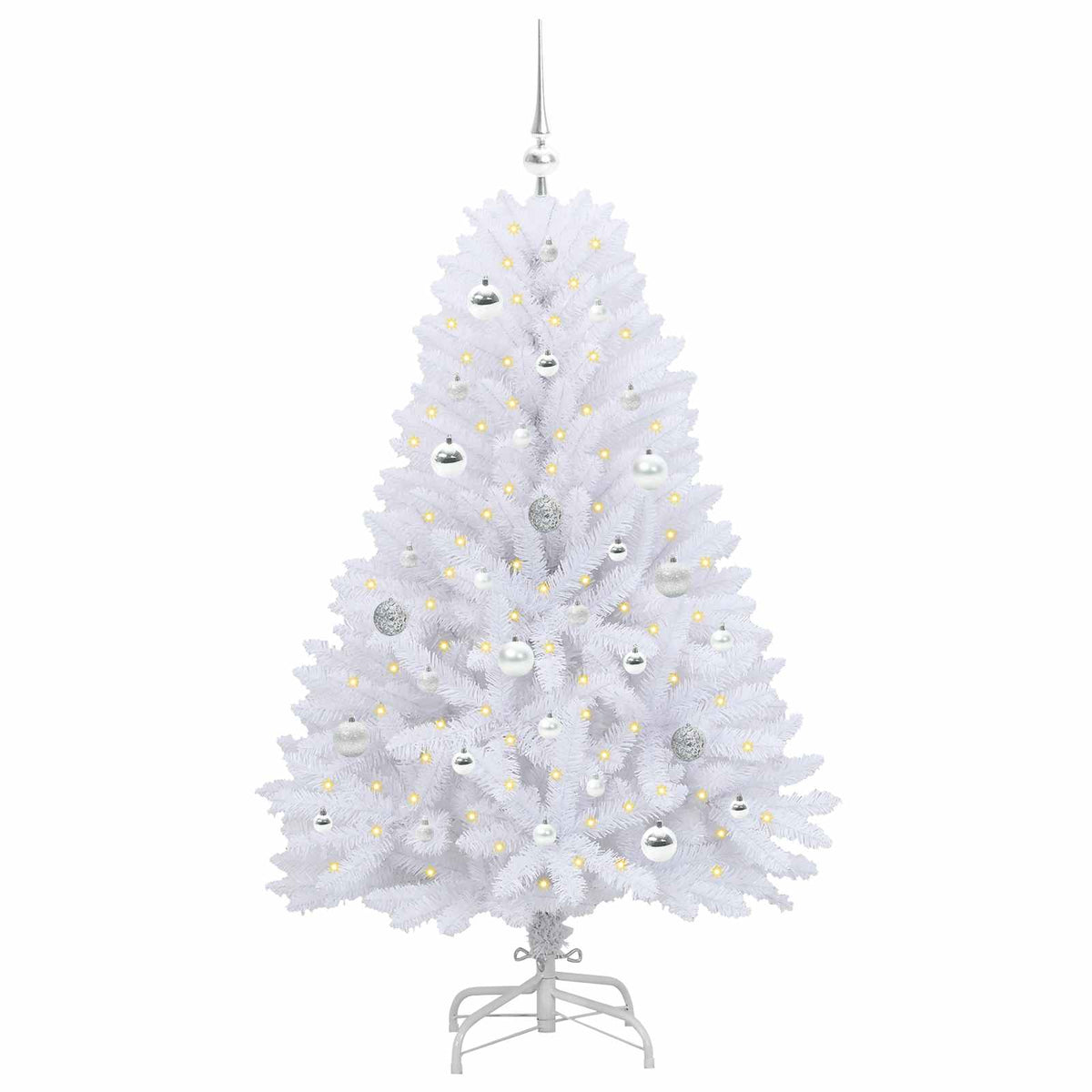 Künstlicher klappbarer Weihnachtsbaum Weiß 150 cm PVC und Stahl