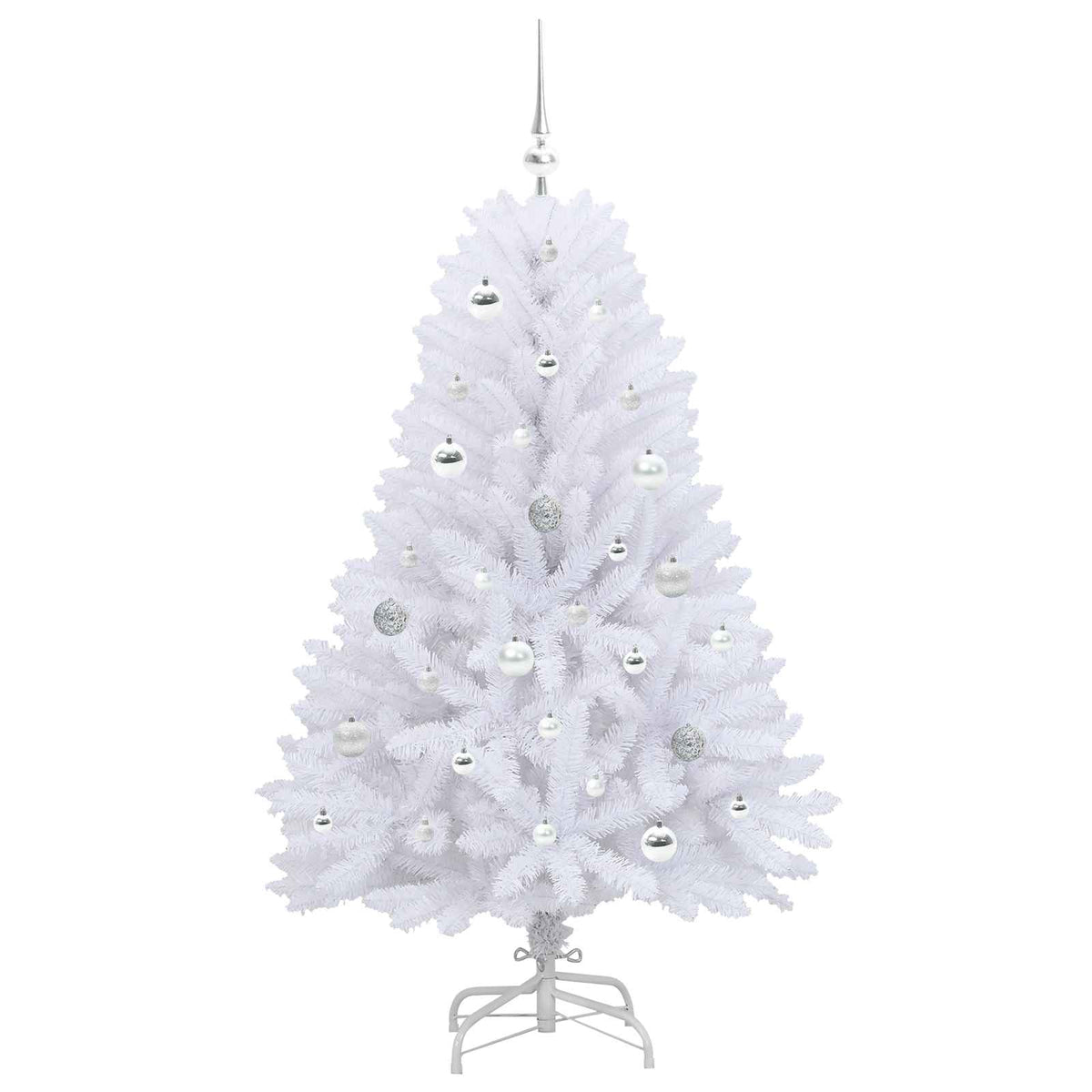 Künstlicher klappbarer Weihnachtsbaum Weiß 150 cm PVC und Stahl