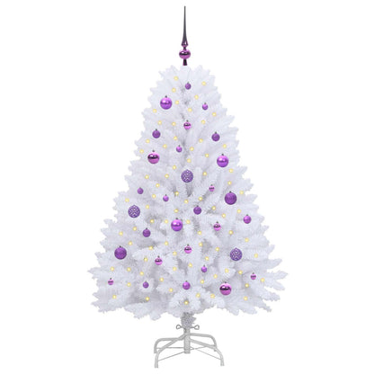Künstlicher klappbarer Weihnachtsbaum Weiß 150 cm PVC und Stahl
