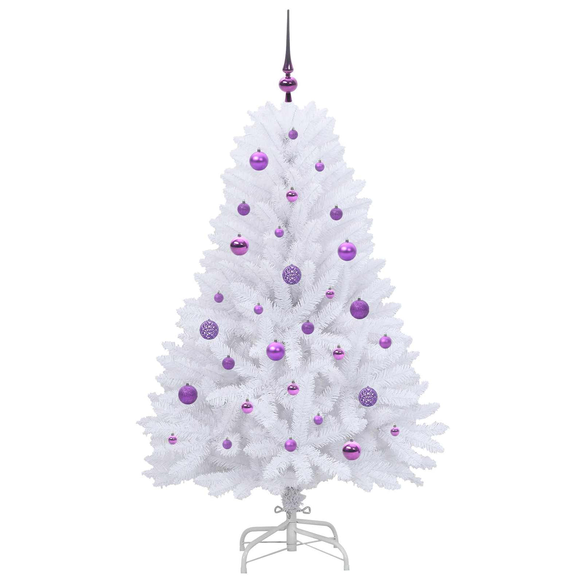 Künstlicher klappbarer Weihnachtsbaum Weiß 150 cm PVC und Stahl