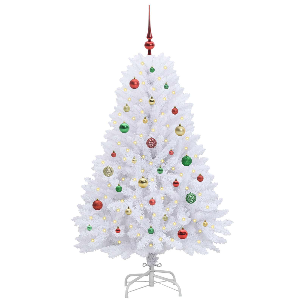 Künstlicher klappbarer Weihnachtsbaum Weiß 150 cm PVC und Stahl
