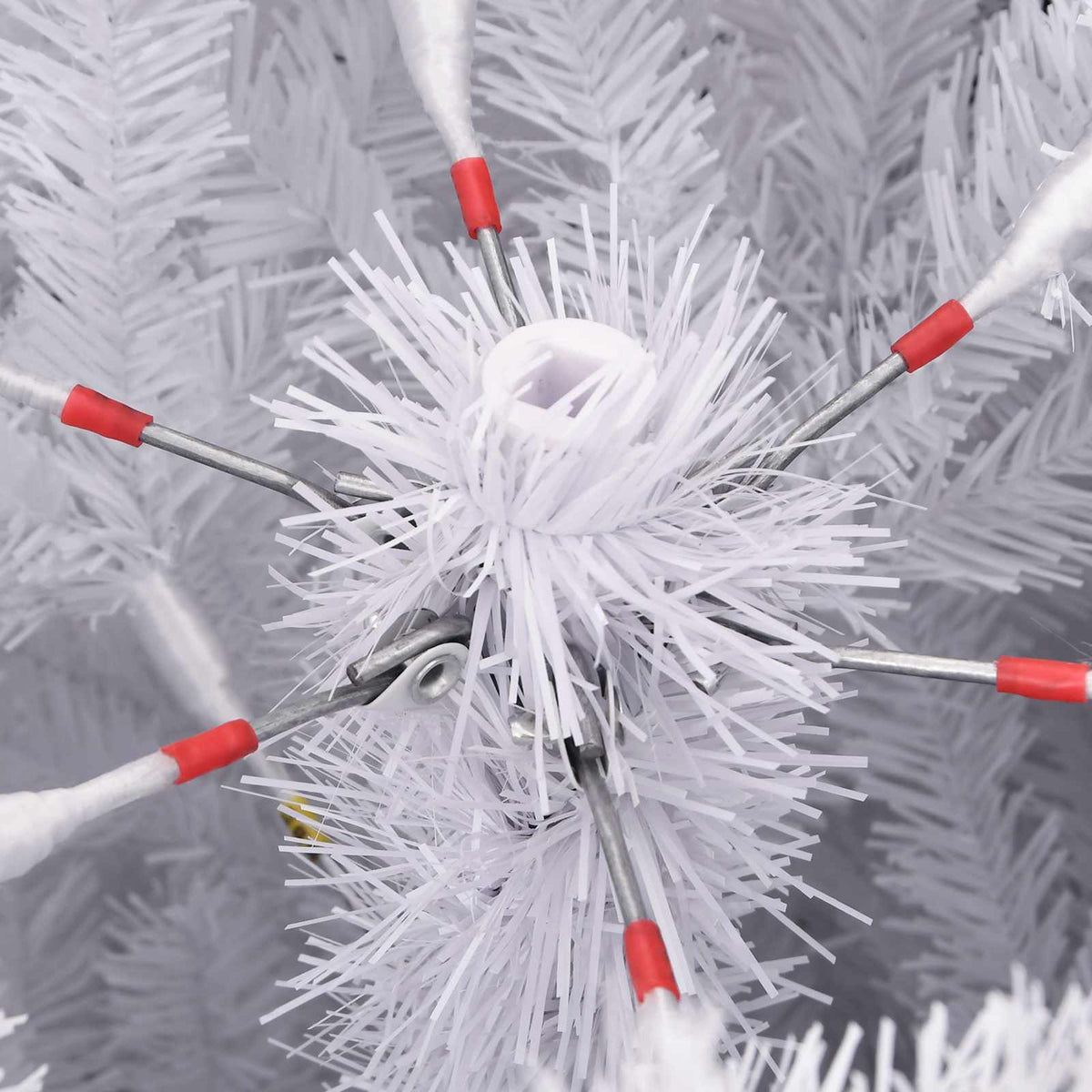 Künstlicher klappbarer Weihnachtsbaum Weiß 180 cm PVC und Stahl