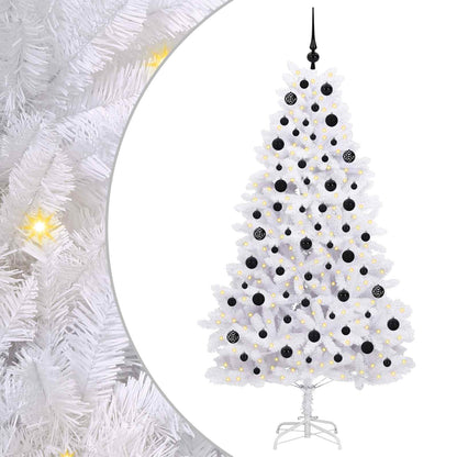 Künstlicher klappbarer Weihnachtsbaum Weiß 180 cm PVC und Stahl