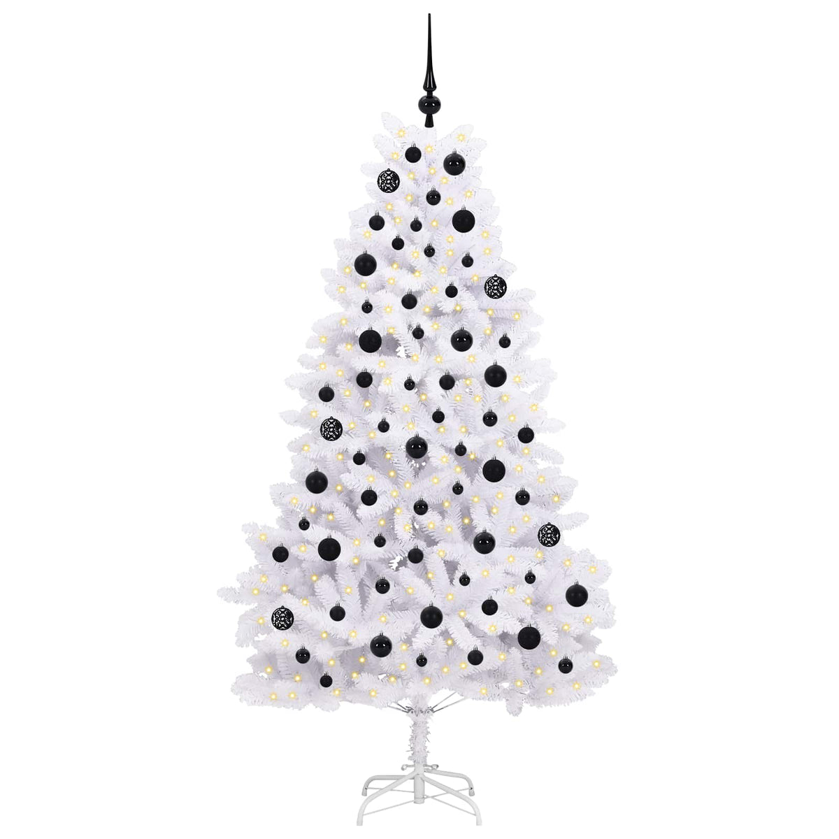 Künstlicher klappbarer Weihnachtsbaum Weiß 180 cm PVC und Stahl