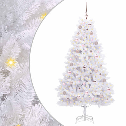 Künstlicher klappbarer Weihnachtsbaum Weiß 180 cm PVC und Stahl