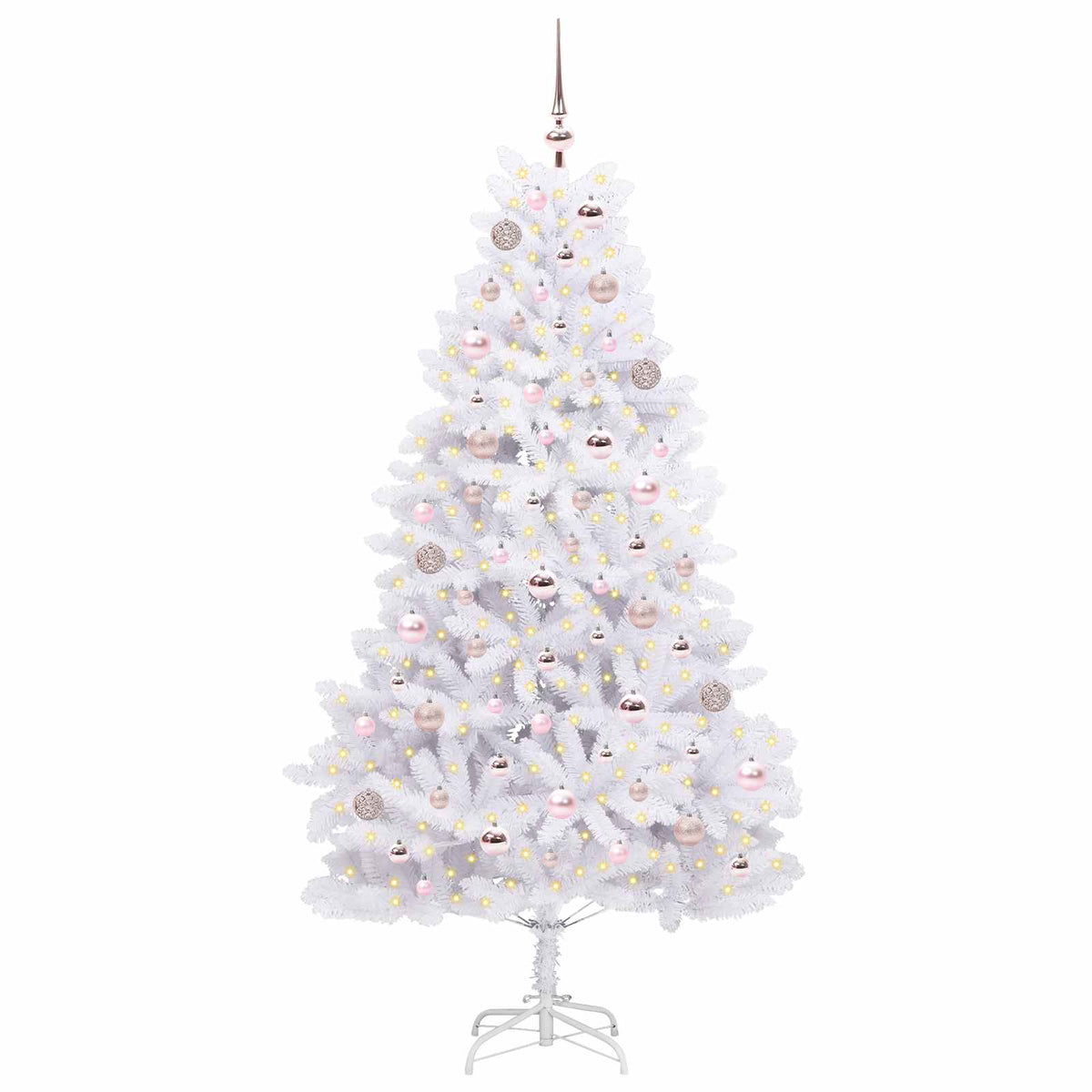 Künstlicher klappbarer Weihnachtsbaum Weiß 180 cm PVC und Stahl