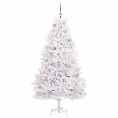 Künstlicher klappbarer Weihnachtsbaum Weiß 180 cm PVC und Stahl