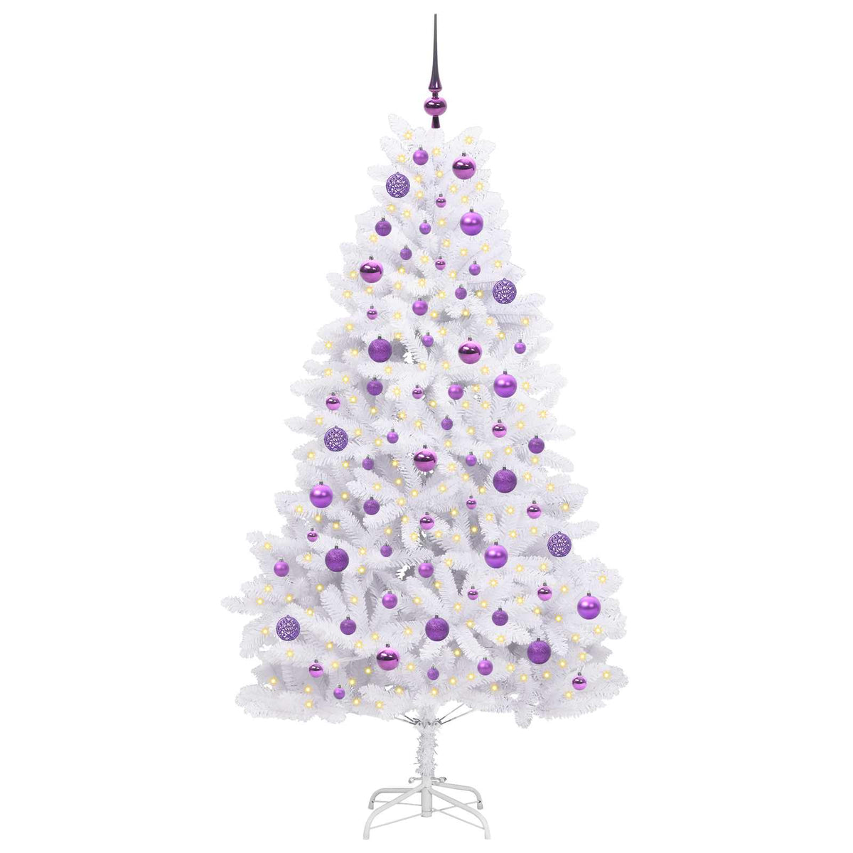 Künstlicher klappbarer Weihnachtsbaum Weiß 180 cm PVC und Stahl