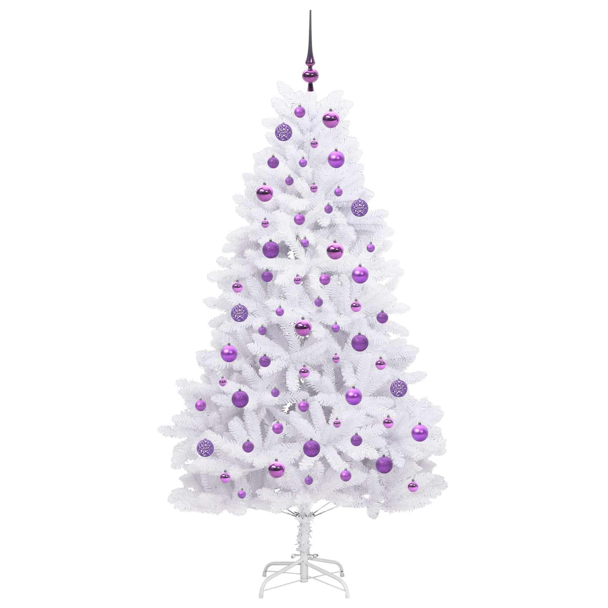 Künstlicher klappbarer Weihnachtsbaum Weiß 180 cm PVC und Stahl