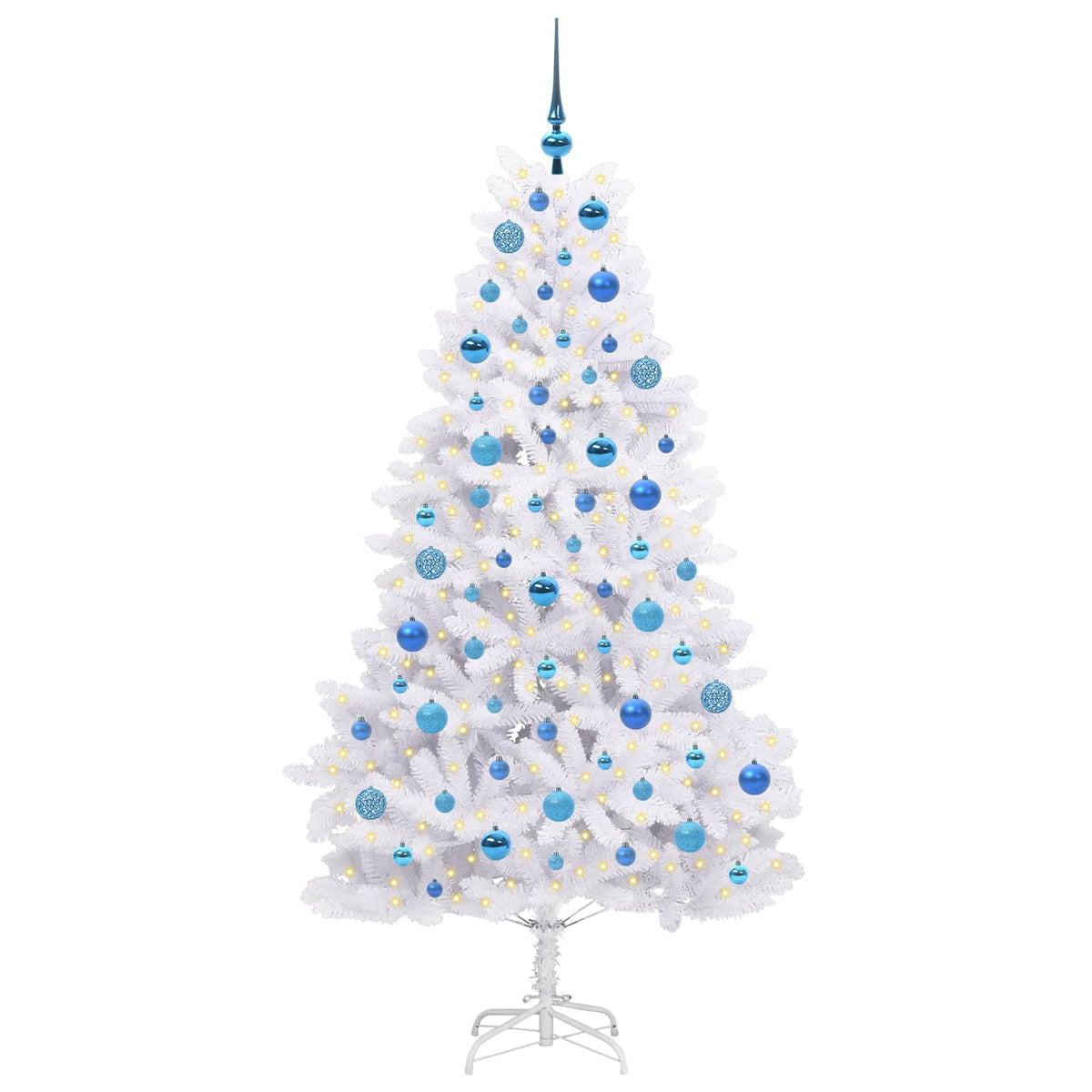 Künstlicher klappbarer Weihnachtsbaum Weiß 180 cm PVC und Stahl