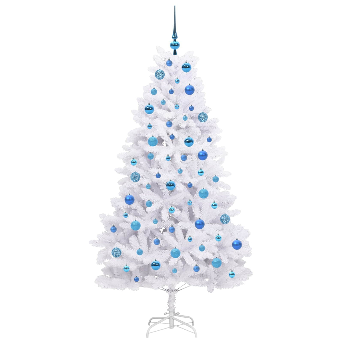 Künstlicher klappbarer Weihnachtsbaum Weiß 180 cm PVC und Stahl