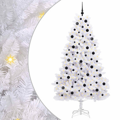 Künstlicher klappbarer Weihnachtsbaum Weiß 210 cm PVC und Stahl