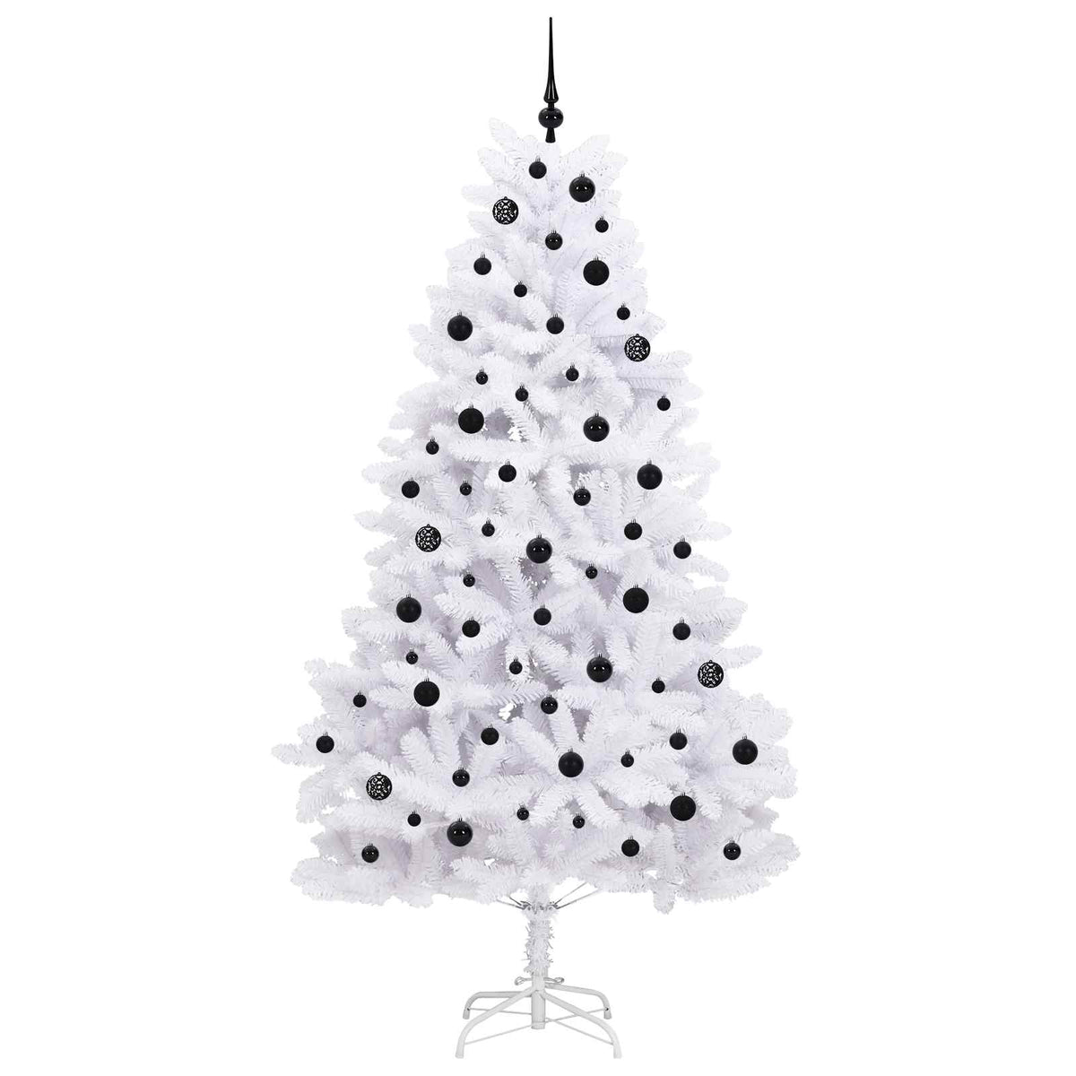 Künstlicher klappbarer Weihnachtsbaum Weiß 210 cm PVC und Stahl