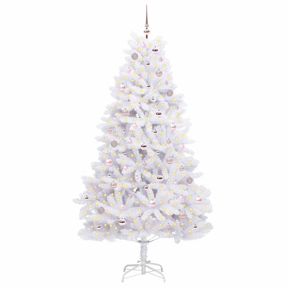Künstlicher klappbarer Weihnachtsbaum Weiß 210 cm PVC und Stahl