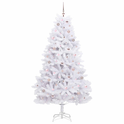 Künstlicher klappbarer Weihnachtsbaum Weiß 210 cm PVC und Stahl