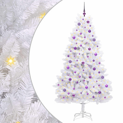 Künstlicher klappbarer Weihnachtsbaum Weiß 210 cm PVC und Stahl