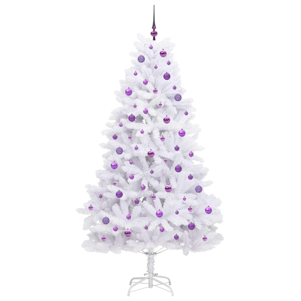 Künstlicher klappbarer Weihnachtsbaum Weiß 210 cm PVC und Stahl