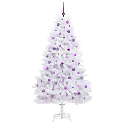 Künstlicher klappbarer Weihnachtsbaum Weiß 210 cm PVC und Stahl