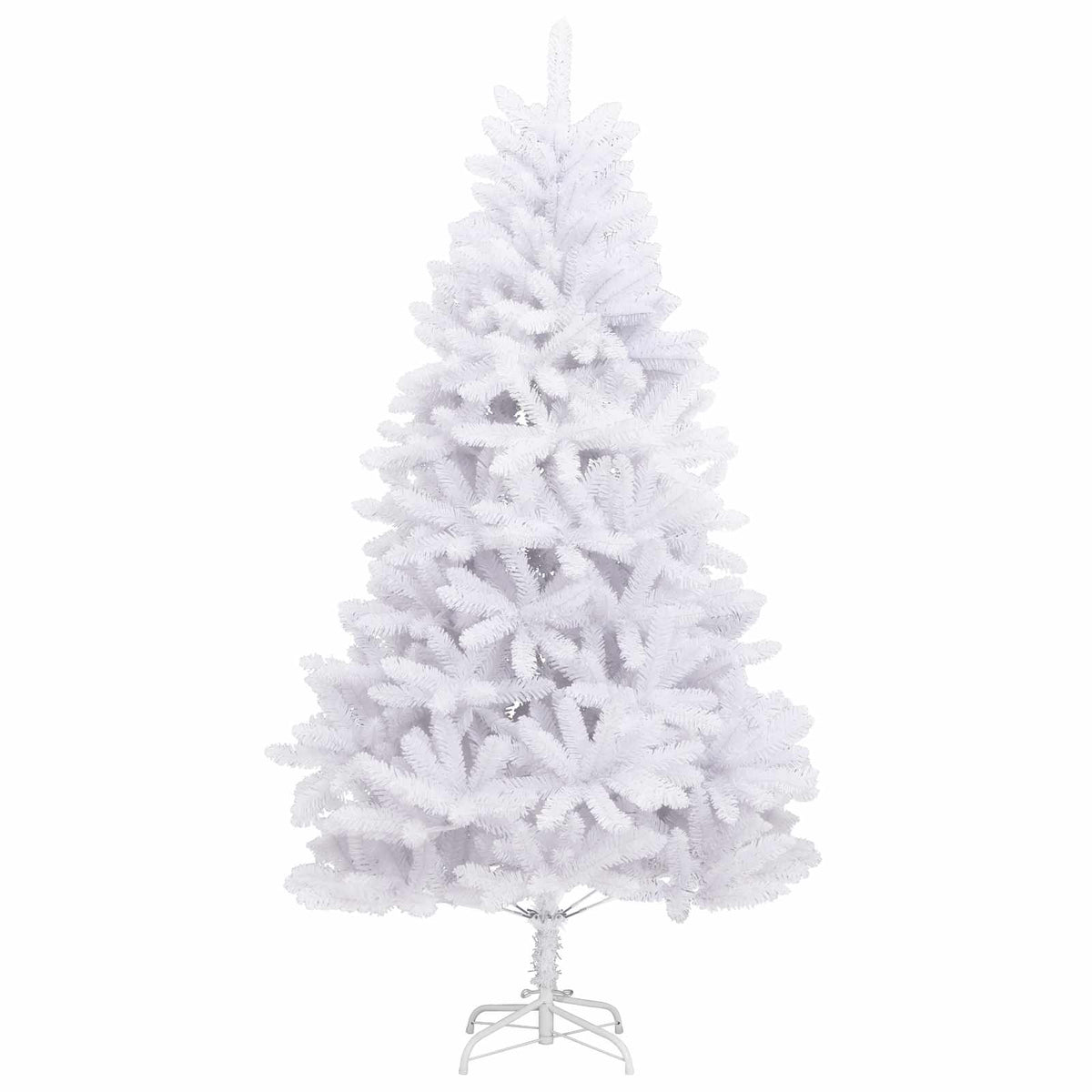 Künstlicher klappbarer Weihnachtsbaum Weiß 210 cm PVC und Stahl