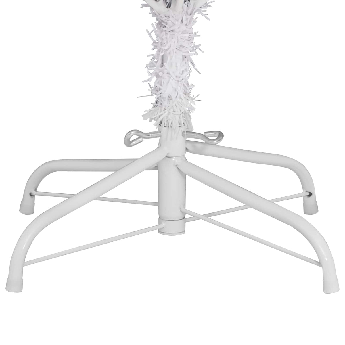 Künstlicher klappbarer Weihnachtsbaum Weiß 210 cm PVC und Stahl
