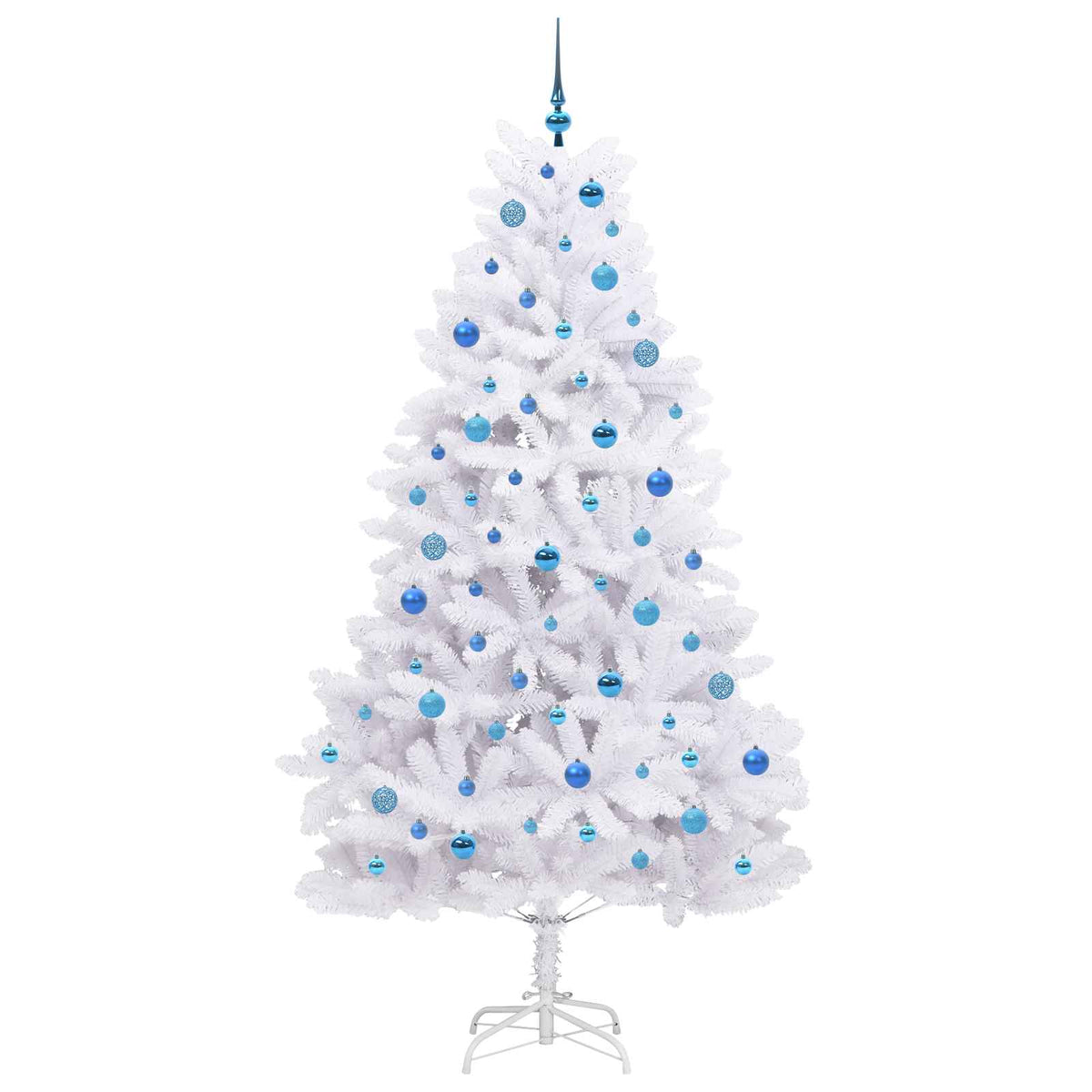 Künstlicher klappbarer Weihnachtsbaum Weiß 210 cm PVC und Stahl