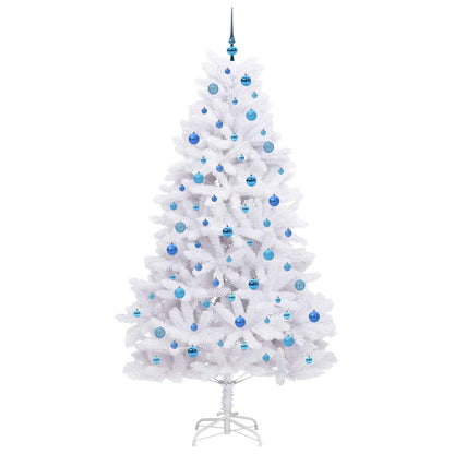 Künstlicher klappbarer Weihnachtsbaum Weiß 210 cm PVC und Stahl