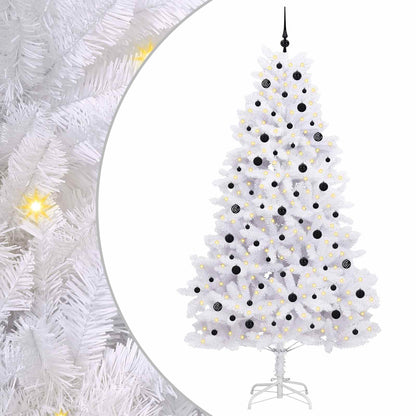 Künstlicher klappbarer Weihnachtsbaum Weiß 240 cm PVC und Stahl