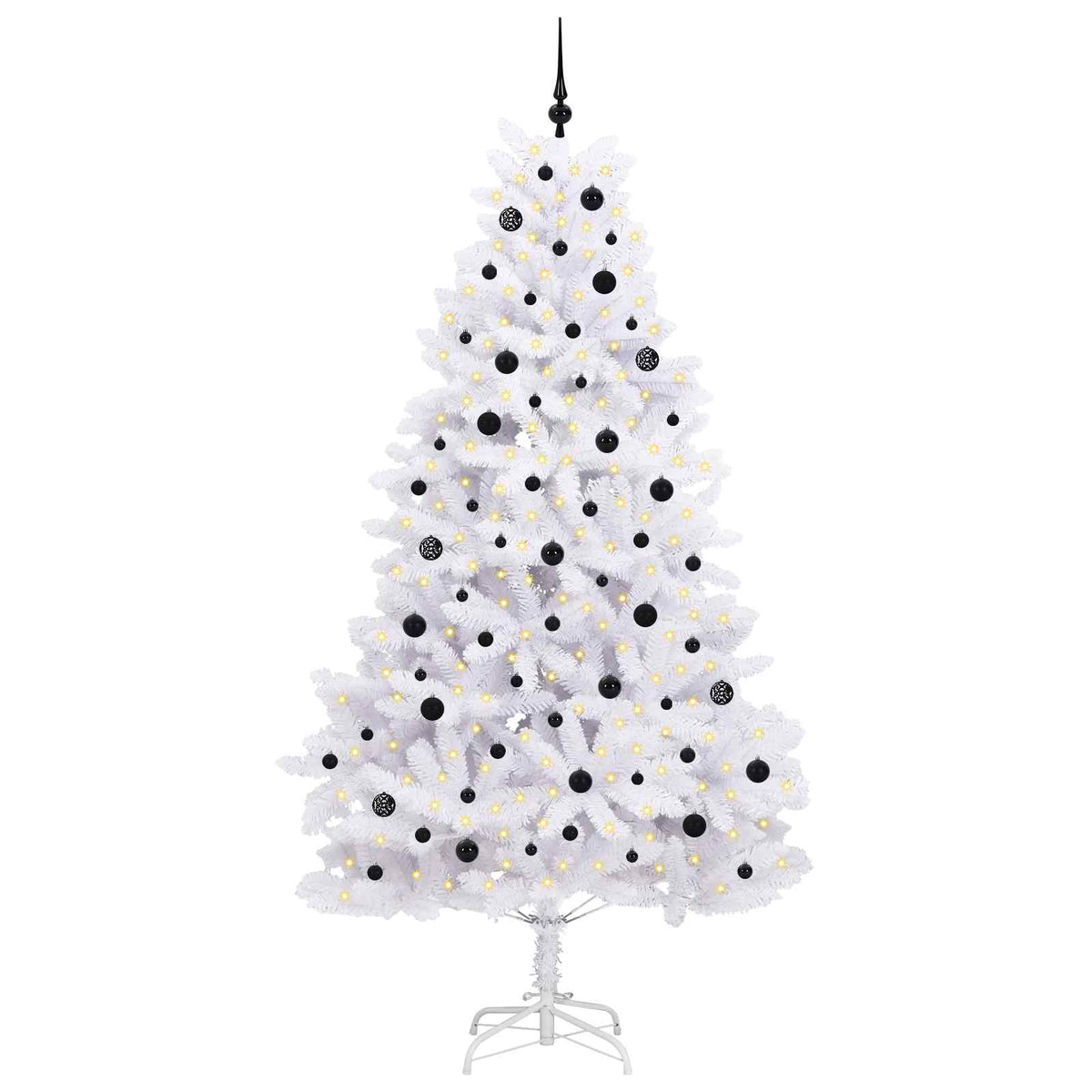 Künstlicher klappbarer Weihnachtsbaum Weiß 240 cm PVC und Stahl