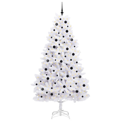 Künstlicher klappbarer Weihnachtsbaum Weiß 240 cm PVC und Stahl