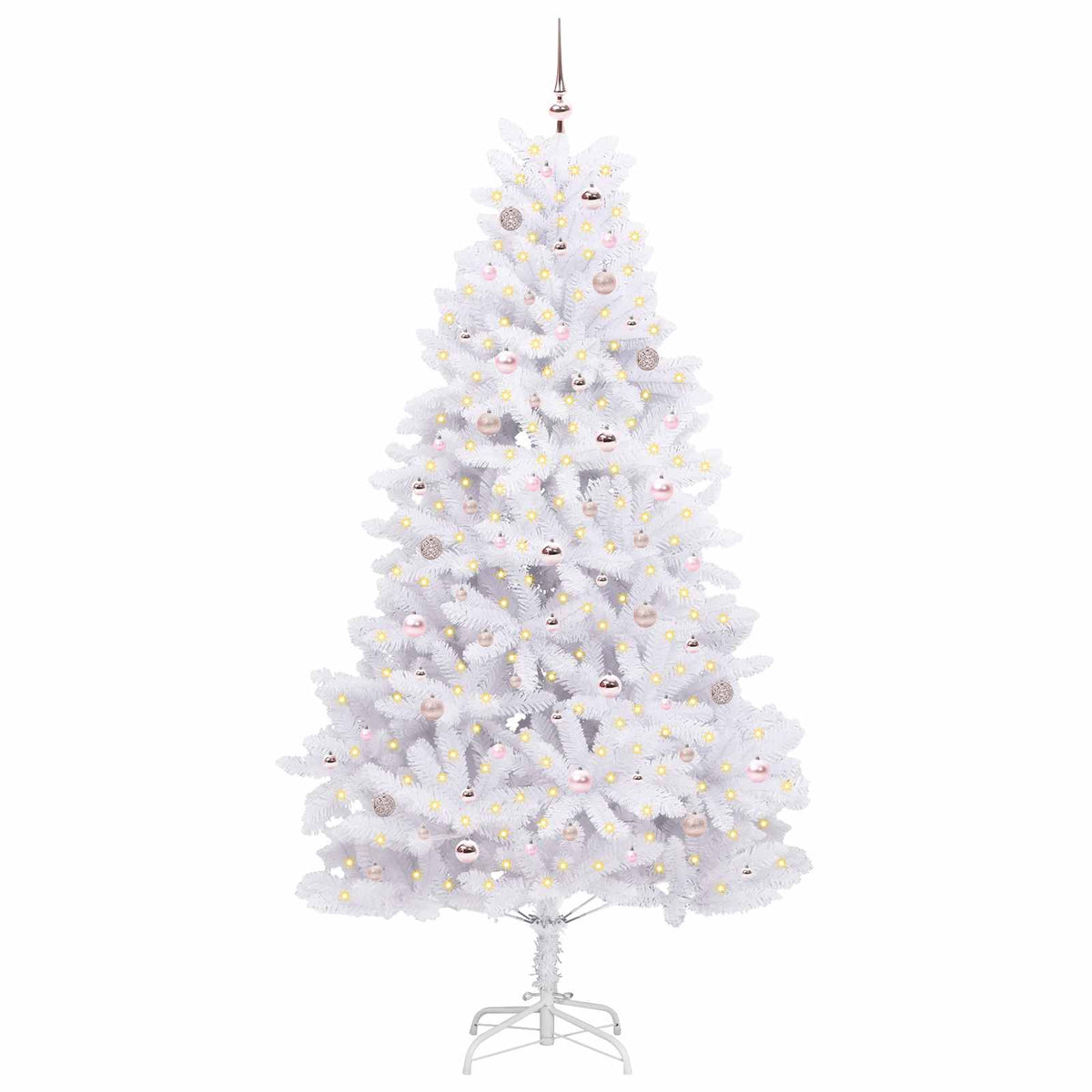 Künstlicher klappbarer Weihnachtsbaum Weiß 240 cm PVC und Stahl
