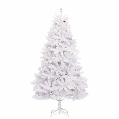 Künstlicher klappbarer Weihnachtsbaum Weiß 240 cm PVC und Stahl