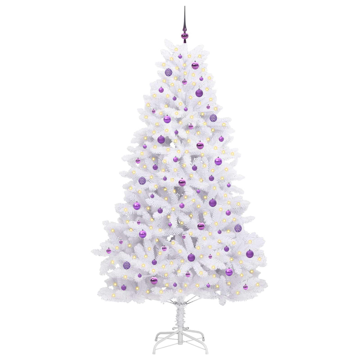 Künstlicher klappbarer Weihnachtsbaum Weiß 240 cm PVC und Stahl