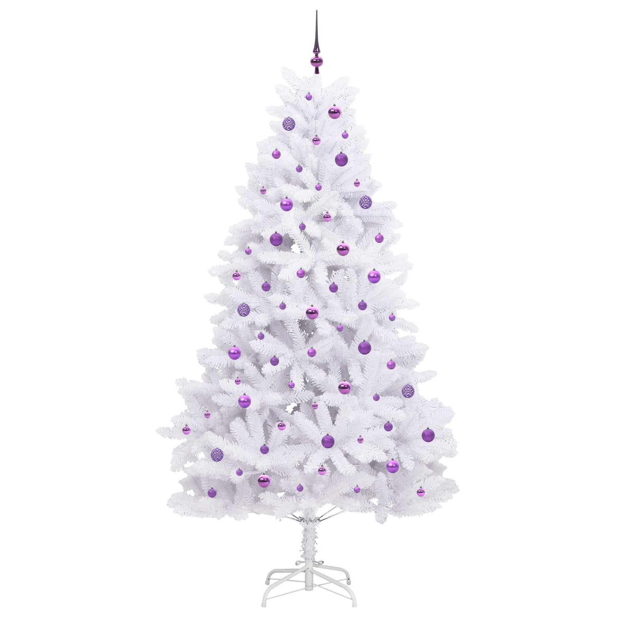 Künstlicher klappbarer Weihnachtsbaum Weiß 240 cm PVC und Stahl