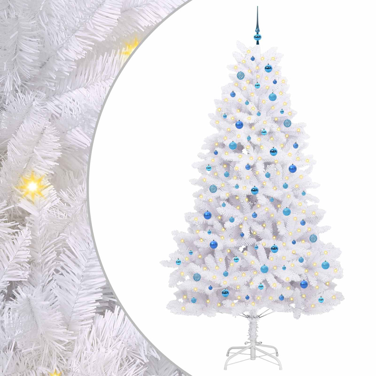Künstlicher klappbarer Weihnachtsbaum Weiß 240 cm PVC und Stahl