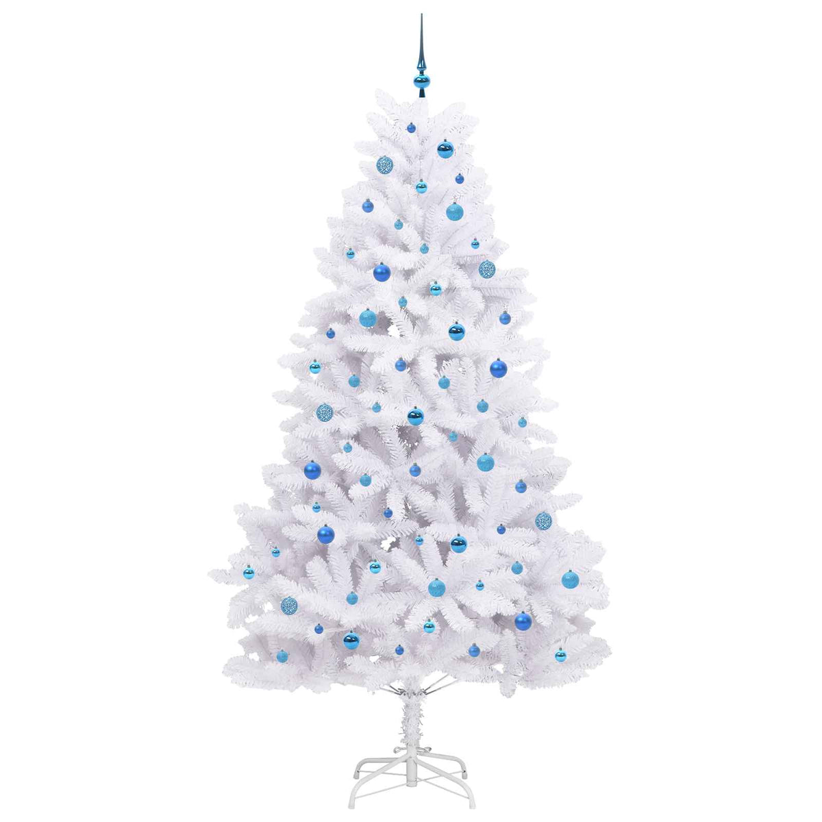 Künstlicher klappbarer Weihnachtsbaum Weiß 240 cm PVC und Stahl