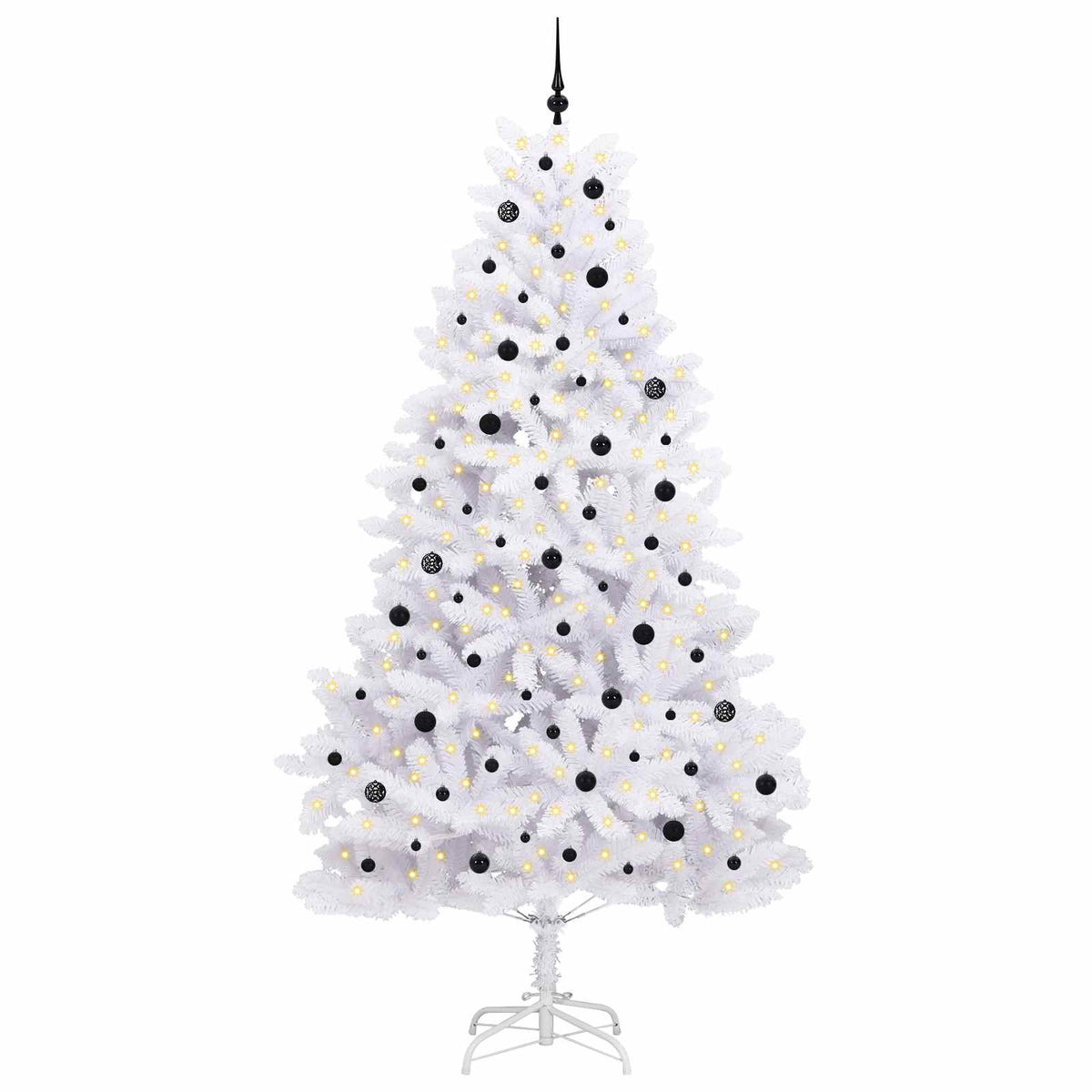 Künstlicher klappbarer Weihnachtsbaum Weiß 270 cm PVC und Stahl