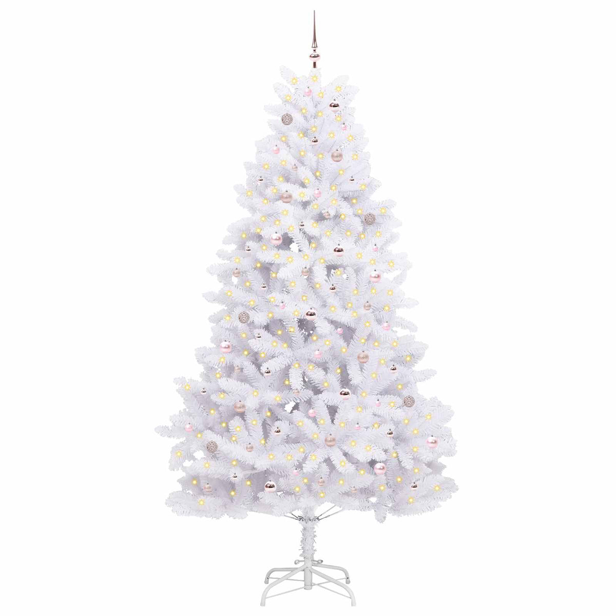 Künstlicher klappbarer Weihnachtsbaum Weiß 270 cm PVC und Stahl