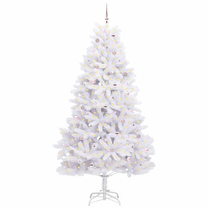 Künstlicher klappbarer Weihnachtsbaum Weiß 270 cm PVC und Stahl