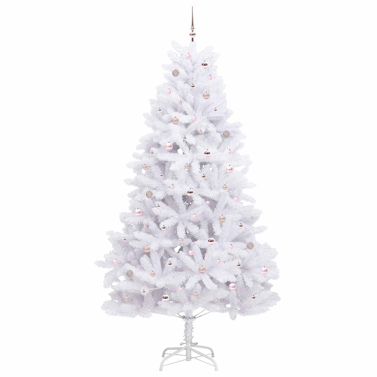 Künstlicher klappbarer Weihnachtsbaum Weiß 270 cm PVC und Stahl