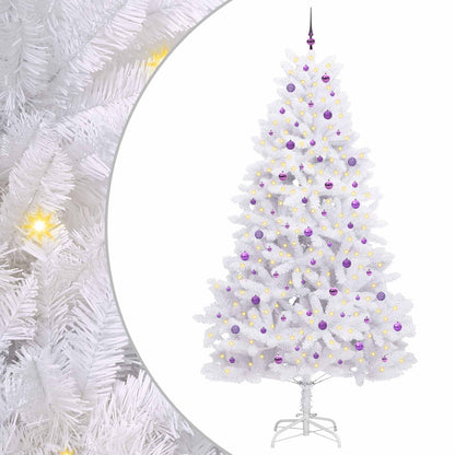 Künstlicher klappbarer Weihnachtsbaum Weiß 270 cm PVC und Stahl