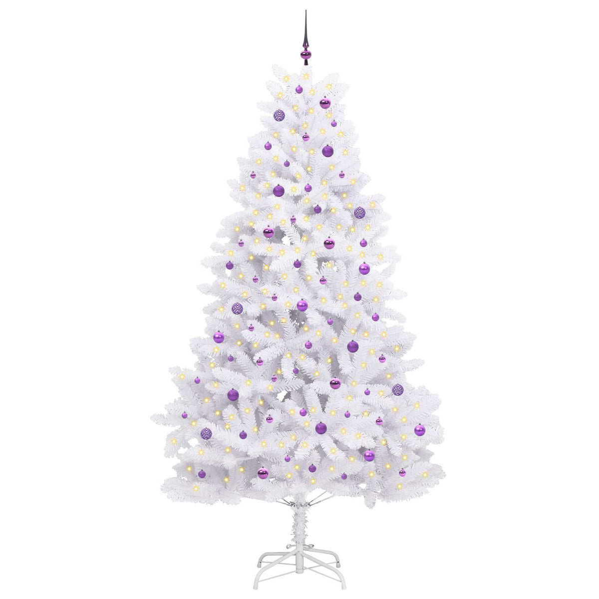 Künstlicher klappbarer Weihnachtsbaum Weiß 270 cm PVC und Stahl