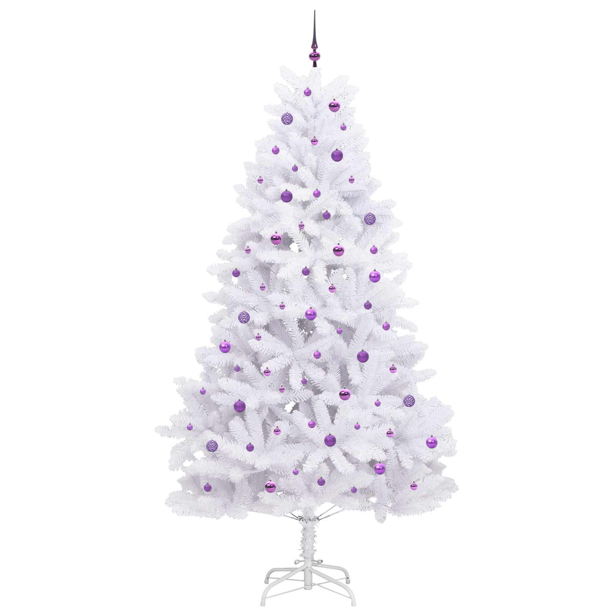 Künstlicher klappbarer Weihnachtsbaum Weiß 270 cm PVC und Stahl